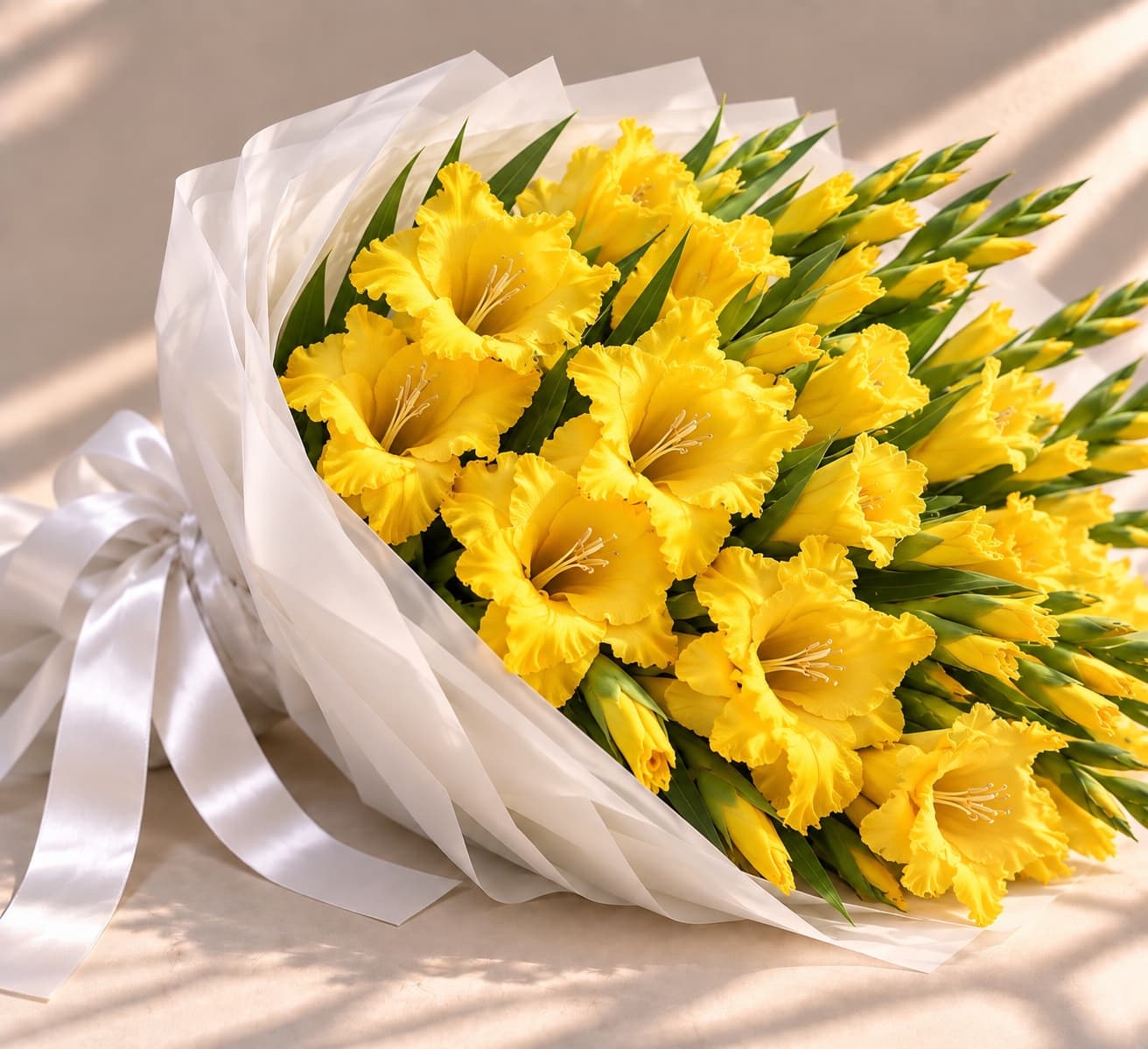 Гладиолусы жёлтые